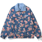 Wintermantel mit Blumenmuster
